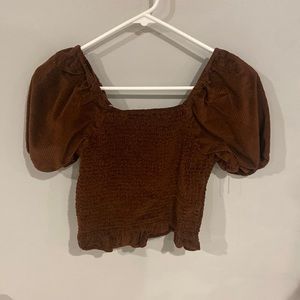 American Eagle corduroy square neck top